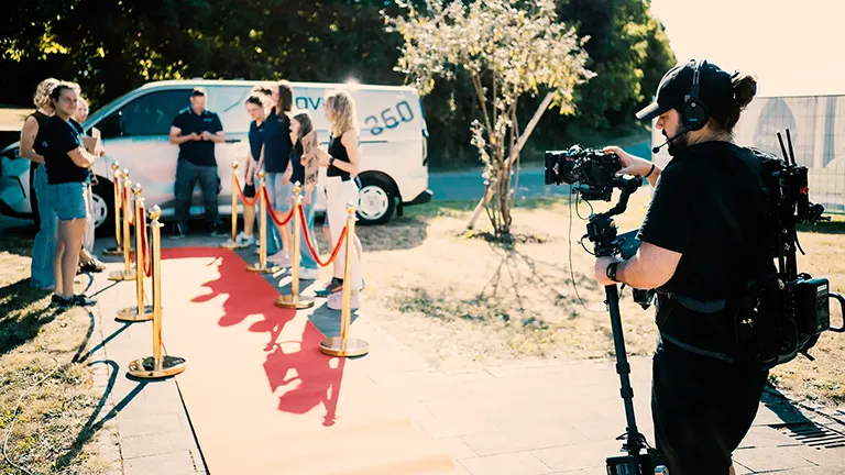 Making of eines Videoshootings mit Mitarbeitern von APROVIS